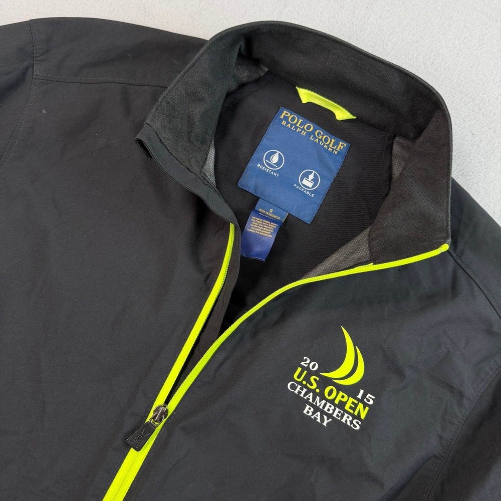 Polo Ralph Lauren Golf Jacket S Black 2015 US Open Rainwear Athletic Outerwear